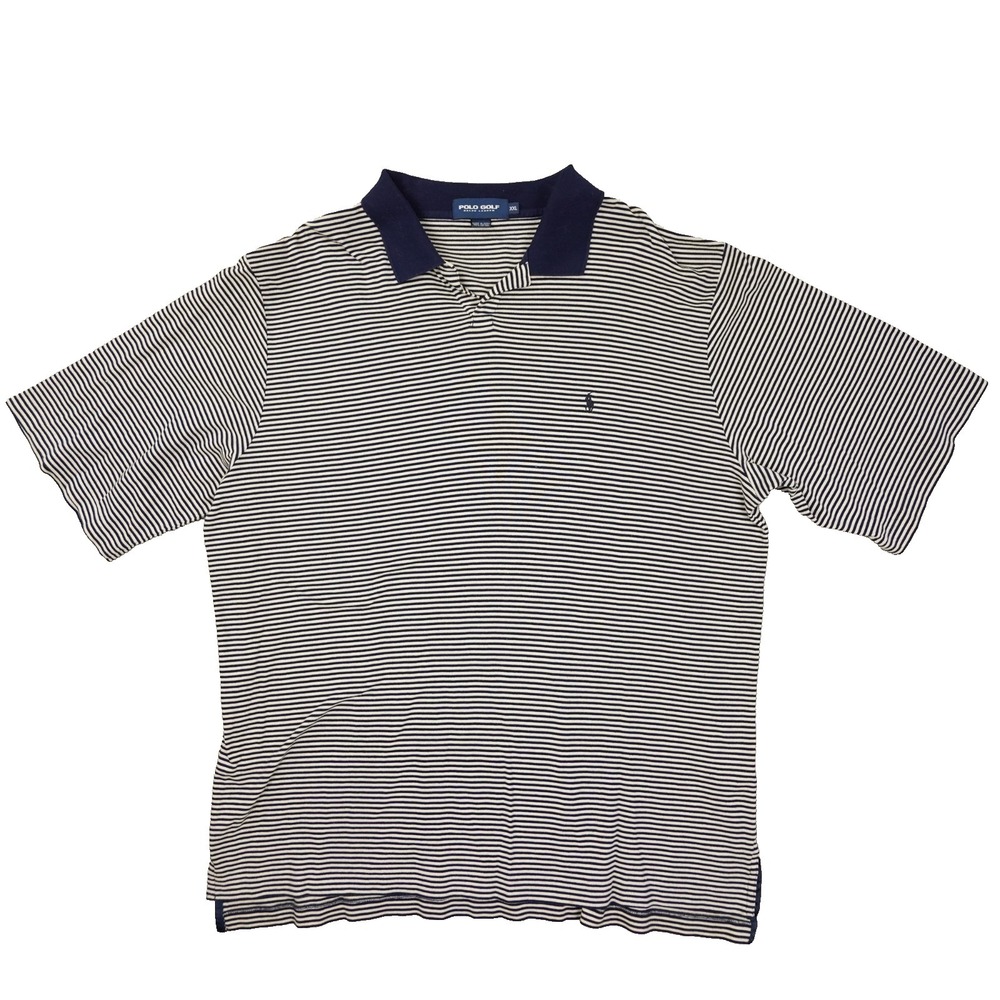 Polo Golf Ralph Lauren Polo Shirt Men's XXL Navy Blue Stripe Retro Preppy 90s‎